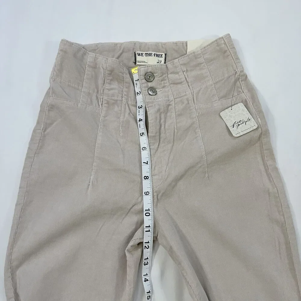 Free People We the Free Jayde Cord Flare Sz 27 Beige High Rise Corduroy Boho NWT